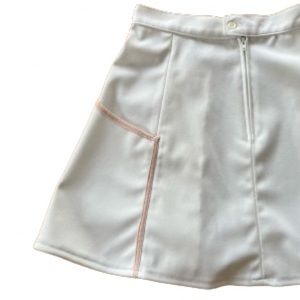 Vintage Pink and White Tennis Skirt Sergio Tacchini Sz 8 Pleats Button and Zip